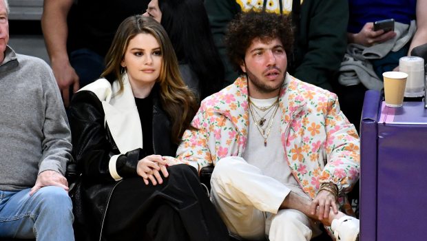 Selena Gomez and Benny Blanco attend a basketball game