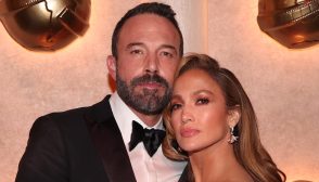 Ben Affleck and Jennifer Lopez at the 81st Golden Globe Awards held at the Beverly Hilton Hotel on January 7, 2024 in Beverly Hills, California. (Photo by Christopher Polk/Golden Globes 2024/Golden Globes 2024 via Getty Images)