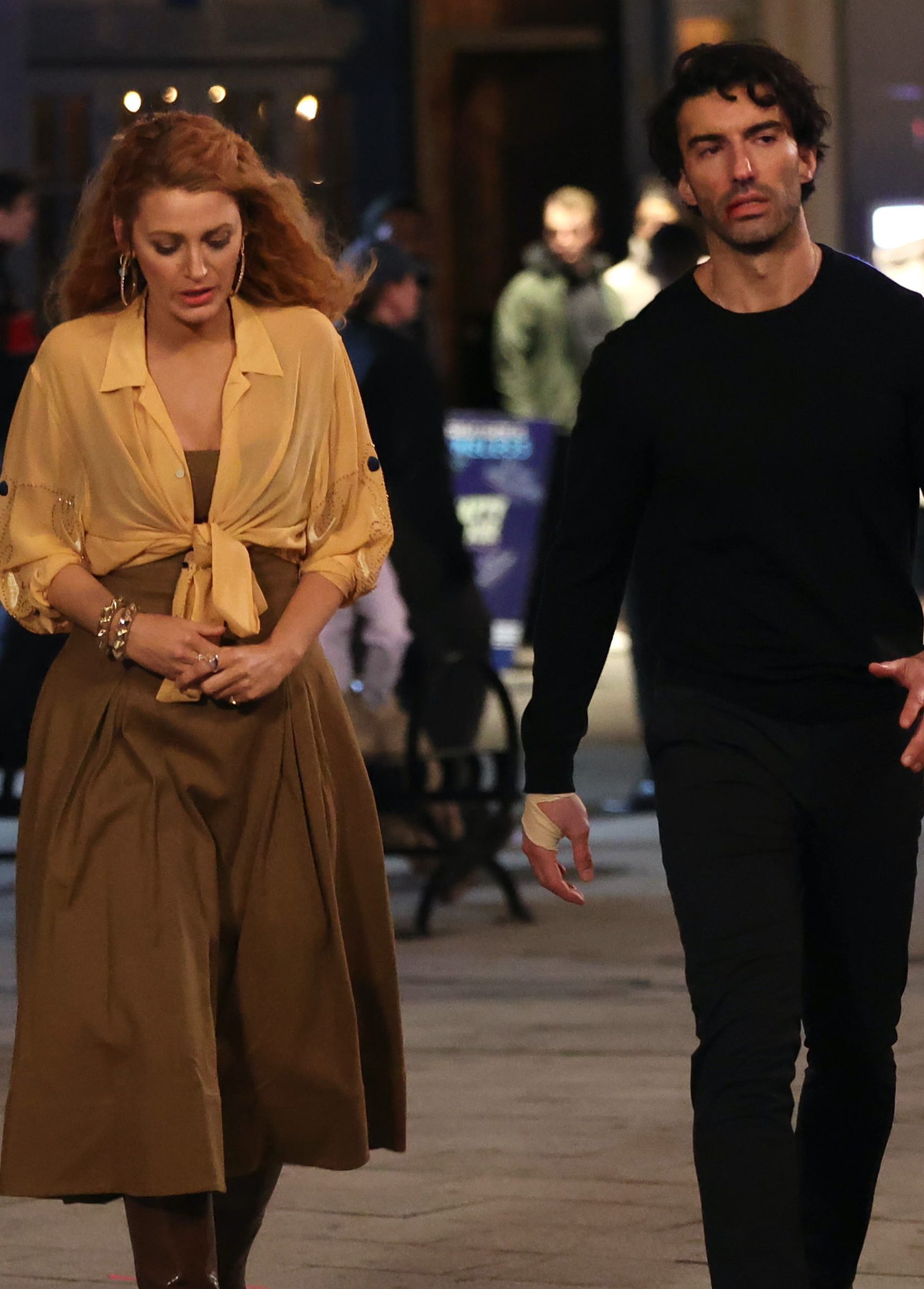 Blake Lively and Justin Baldoni are seen on the set of 'It Ends with Us'