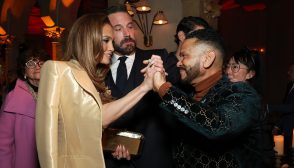 HOLLYWOOD, CALIFORNIA - FEBRUARY 13:  (L-R) Jennifer Lopez, Ben Affleck, and Benny Medina attend the after party for the Los Angeles premiere of Amazon MGM Studios "This Is Me...Now: A Love Story" on February 13, 2024 in Hollywood, California. (Photo by Monica Schipper/GA/The Hollywood Reporter via Getty Images)