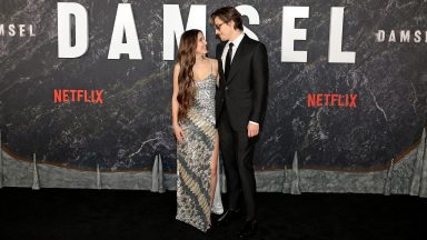 NEW YORK, NEW YORK - MARCH 01: (L-R) Millie Bobby Brown and Jake Bongiovi attend the Damsel World Premiere at The Plaza on March 01, 2024 in New York City. (Photo by Dimitrios Kambouris/Getty Images for Netflix)