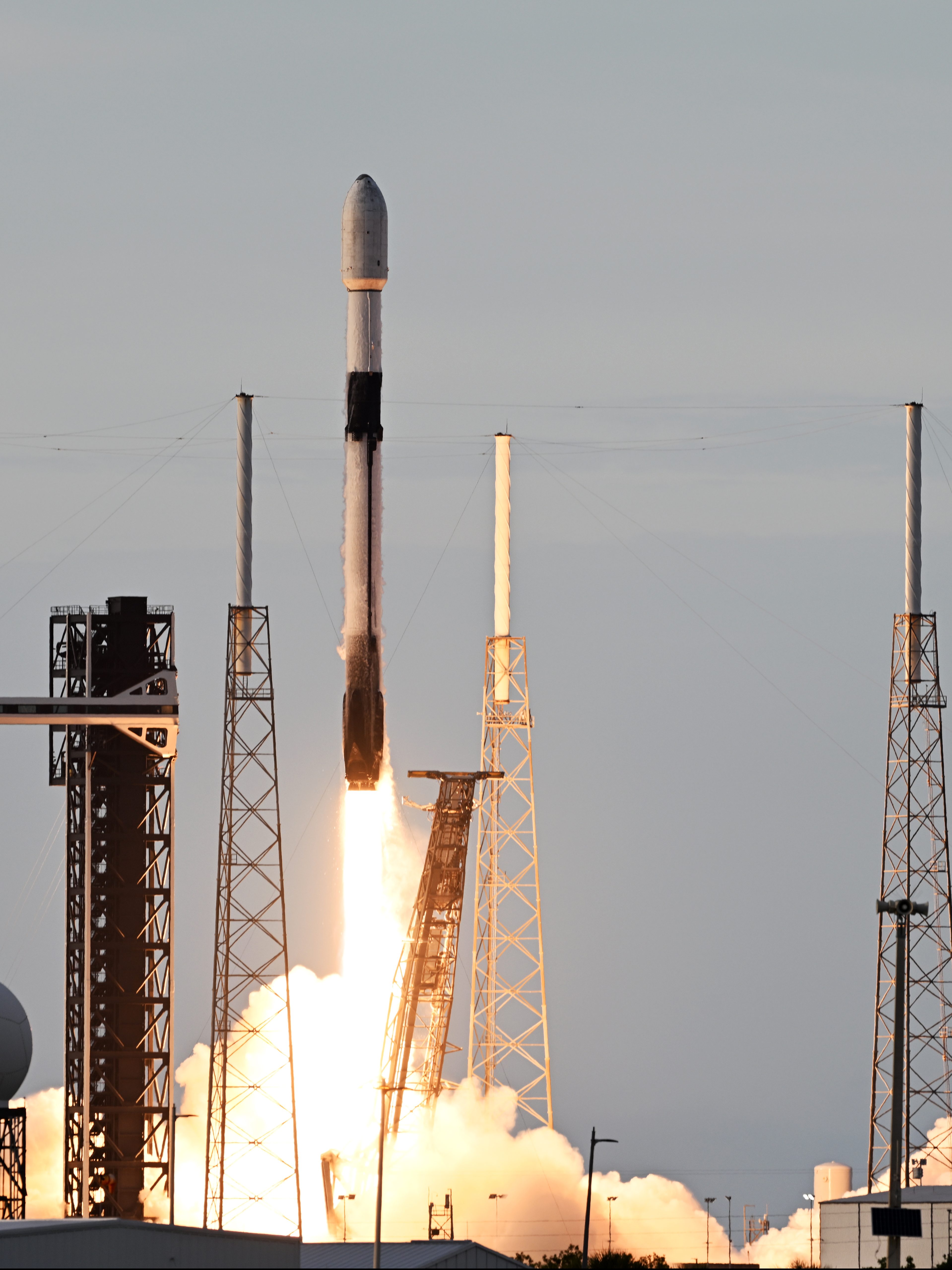 FLORIDA, USA - JULY 08: Turkiye's first made communications satellite, Turksat 6A, is launched from the US state of Florida by SpaceX's Falcon 9 rocket at Cape Canaveral Space Force Station on July 08, 2024. The project for Turkiye's first made communications satellite Turksat 6A has been some 10 years in the making. The Turksat 6A project was officially launched on Dec. 15, 2014, beginning with the opening of the Space Systems Assembly Integration and Test Center established at Turkish Aerospace Industries facilities, in cooperation with Turksat and Turkiye's Defense Industries Agency. (Photo by Tayfun Coskun/Anadolu via Getty Images)