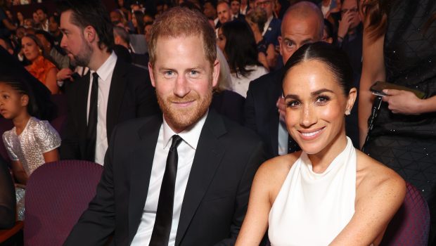 HOLLYWOOD, CALIFORNIA - JULY 11: (Exclusive Coverage) (L-R) Prince Harry, Duke of Sussex and Meghan, Duchess of Sussex  attend the 2024 ESPY Awards at Dolby Theatre on July 11, 2024 in Hollywood, California. (Photo by Kevin Mazur/Getty Images for W+P)