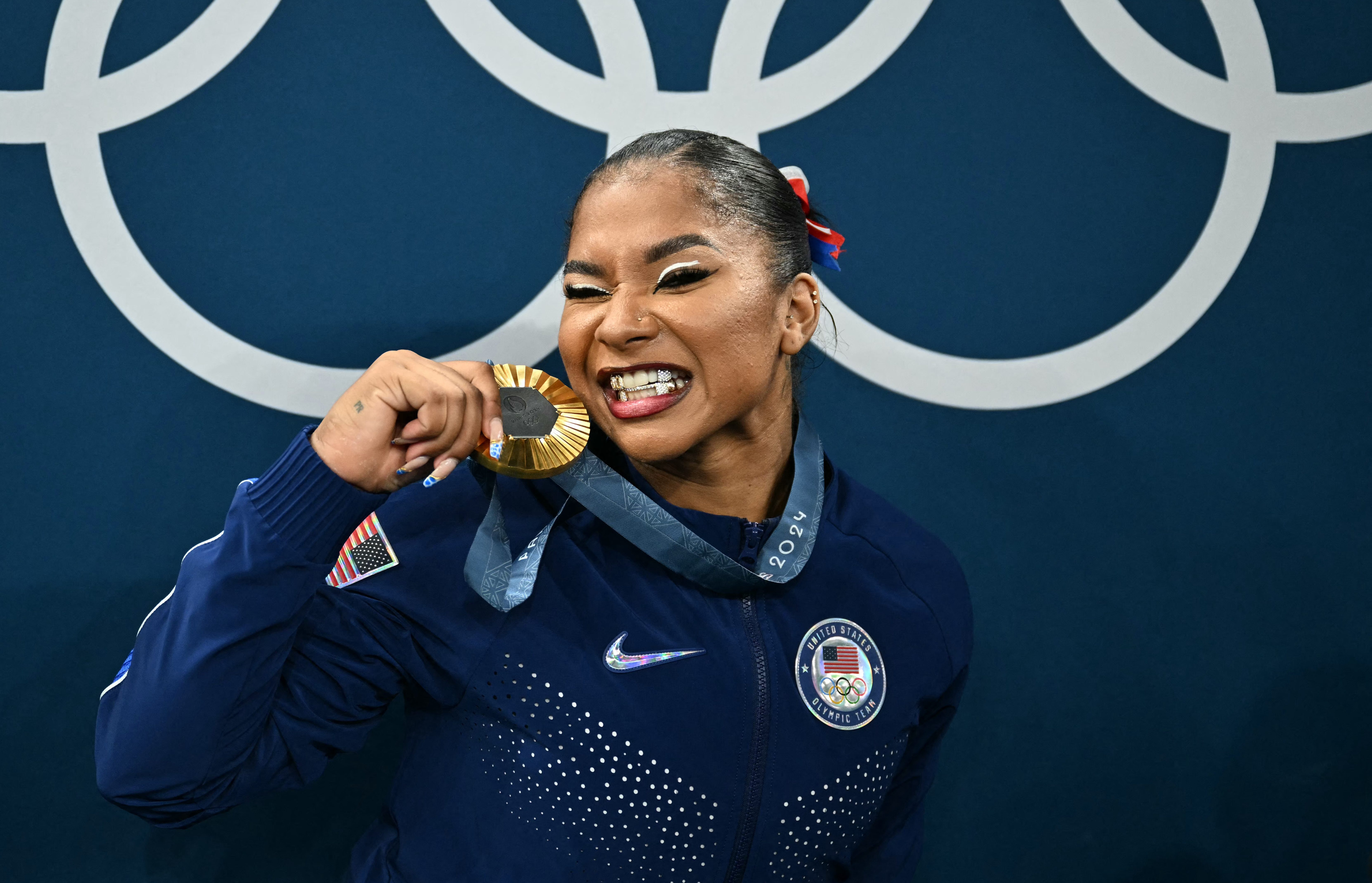 Jordan Chiles Reveals Gold Grill to Match Her Olympic Medal: Photo