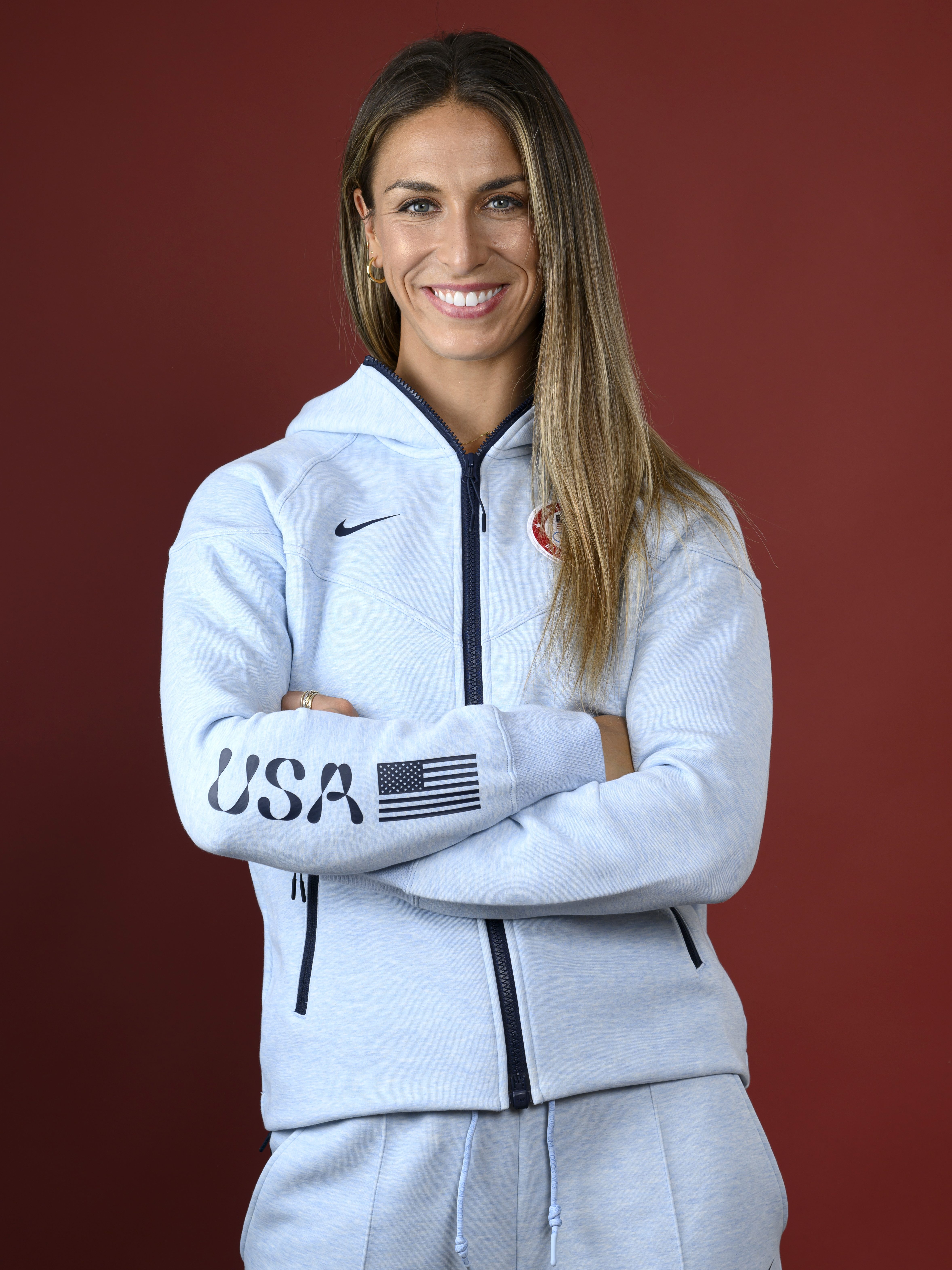 Valarie Allman of Team United States poses on the Today Show Set