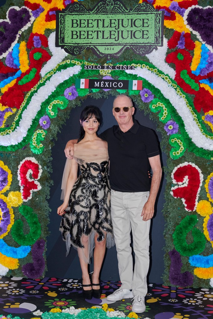 Jenna Ortega & Michael Keaton in Mexico City