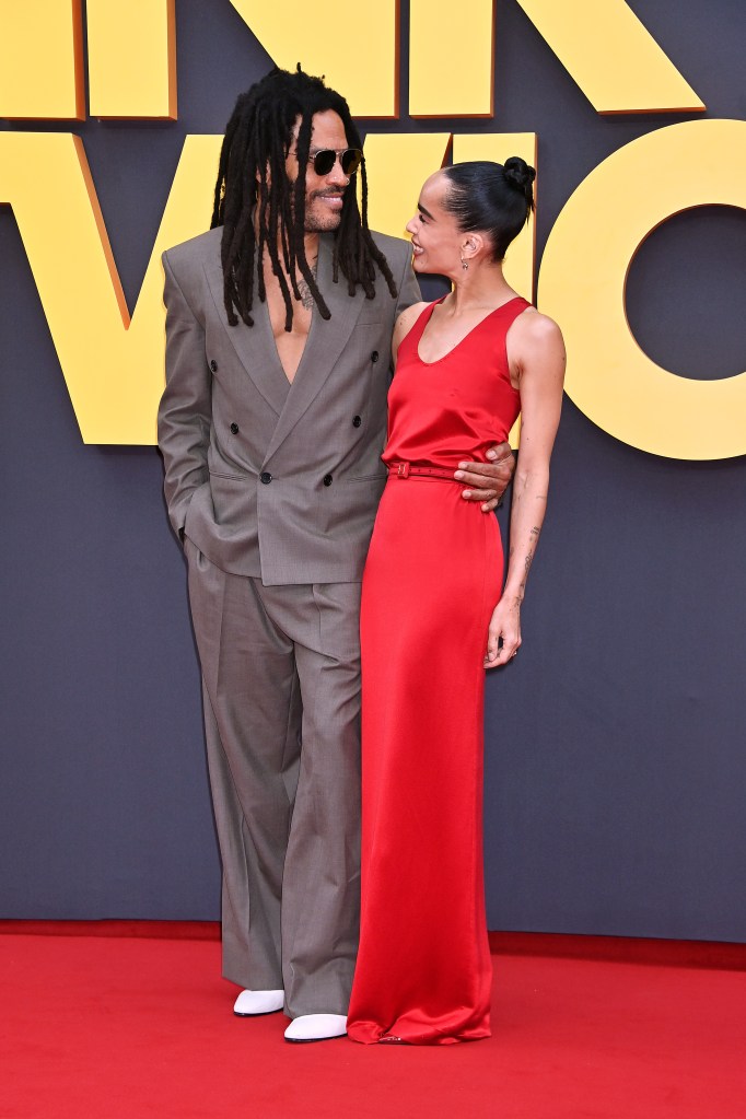  Lenny Kravitz and Zoe Kravitz attend the European Premiere of "Blink Twice" at Odeon Luxe Leicester Square on August 19, 2024 in London, England. (Photo by Dave Benett/WireImage)