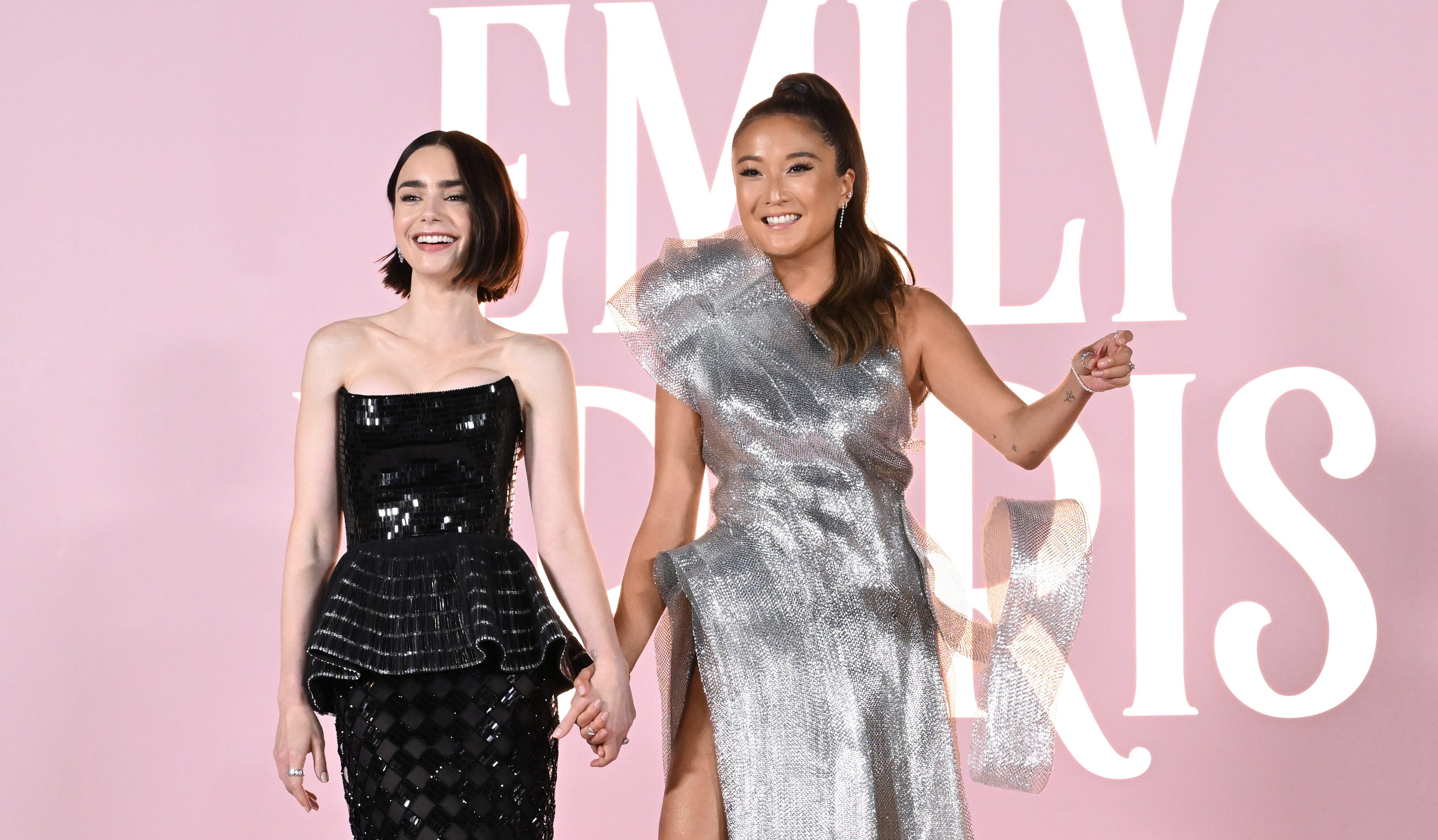 Lily Collins and Ashley Park attend the premiere of Netflix "Emily in Paris" Season 4