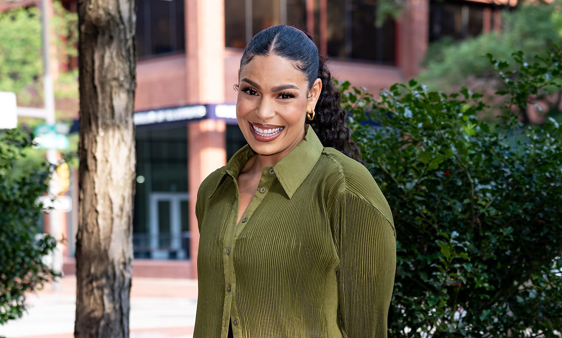 Jordin Sparks is seen leaving Fox 29's "Good Day"