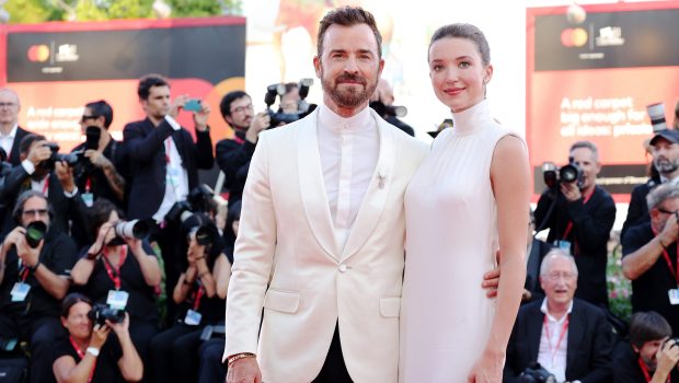 VENICE, ITALY - AUGUST 28: Nicole Brydon Bloom  and Justin Theroux attend a red carpet for "Beetlejuice Beetlejuice" during the 81st Venice International Film Festival at  on August 28, 2024 in Venice, Italy. (Photo by Ernesto Ruscio/Getty Images)