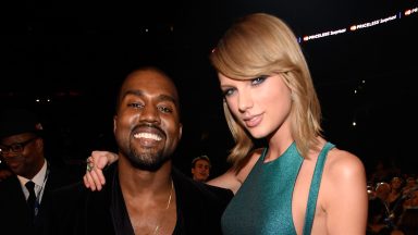 Kanye West and Taylor Swift at The 57th Annual GRAMMY Awards