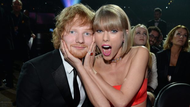 LOS ANGELES, CA - FEBRUARY 15:  Ed Sheeran and Taylor Swift attend The 58th GRAMMY Awards at Staples Center on February 15, 2016 in Los Angeles, California.  (Photo by Kevin Mazur/WireImage)