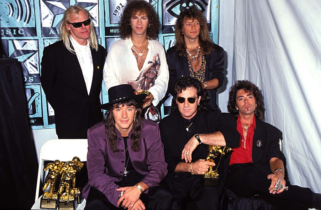  Bon Jovi at the 1991 MTV Video Music Awards at in Los Angeles, California. (Photo by Jeff Kravitz/FilmMagic)