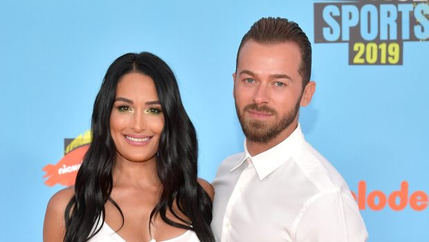 Nikki Bella and Artem Chigvintsev at the Nickelodeon Kids' Choice Sports 2019