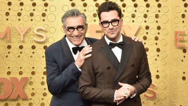  Eugene Levy and Daniel Levy attend the 71st Emmy Awards at Microsoft Theater on September 22, 2019 in Los Angeles, California. (Photo by David Crotty/Patrick McMullan via Getty Images)