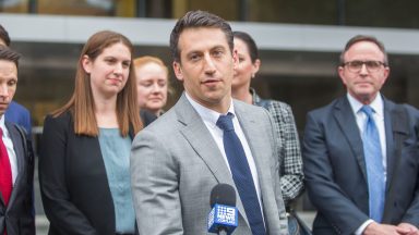 Alex Spiro, leader of Elon Musk attorneys team, talks to the press as he leaves the US District Court, Central District of California in Los Angeles on December 6, 2019. - Tesla co-founder Elon Musk was cleared of defamation on Friday by a jury in Los Angeles over a tweet in which he labeled a British caver "pedo guy." (Photo by Apu Gomes / AFP) (Photo by APU GOMES/AFP via Getty Images)