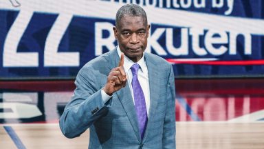  Former NBA Player Dikembe Mutombo embrace the fans as part of the 2022 NBA Japan Games  at Saitama Super Arena on October 02, 2022 in Saitama, Japan. (Photo by Clicks Images/Getty Images)