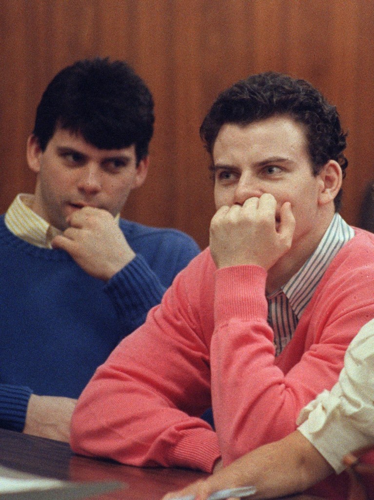 Erik Menendez and his brother Lyle are pictured on August 12 1991 in Beverly Hills They are accused of killing their parents Jose and Mary Louise Menendez of Beverly Hills Calif AFP PHOTO MIKE NELSON Photo by MIKE NELSON AFP Photo by MIKE NELSONAFP via Getty Images