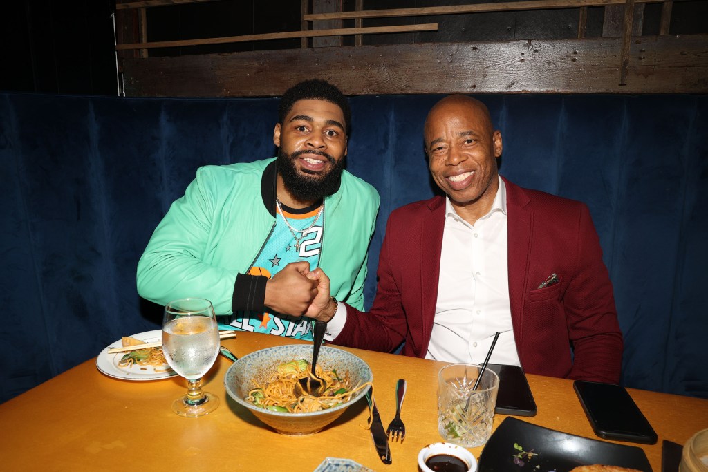 Eric Adams and Jordan Coleman' attend Jordan Coleman's Album Release Party on March 17, 2023 in New York City. (Photo by Shareif Ziyadat/Getty Images)