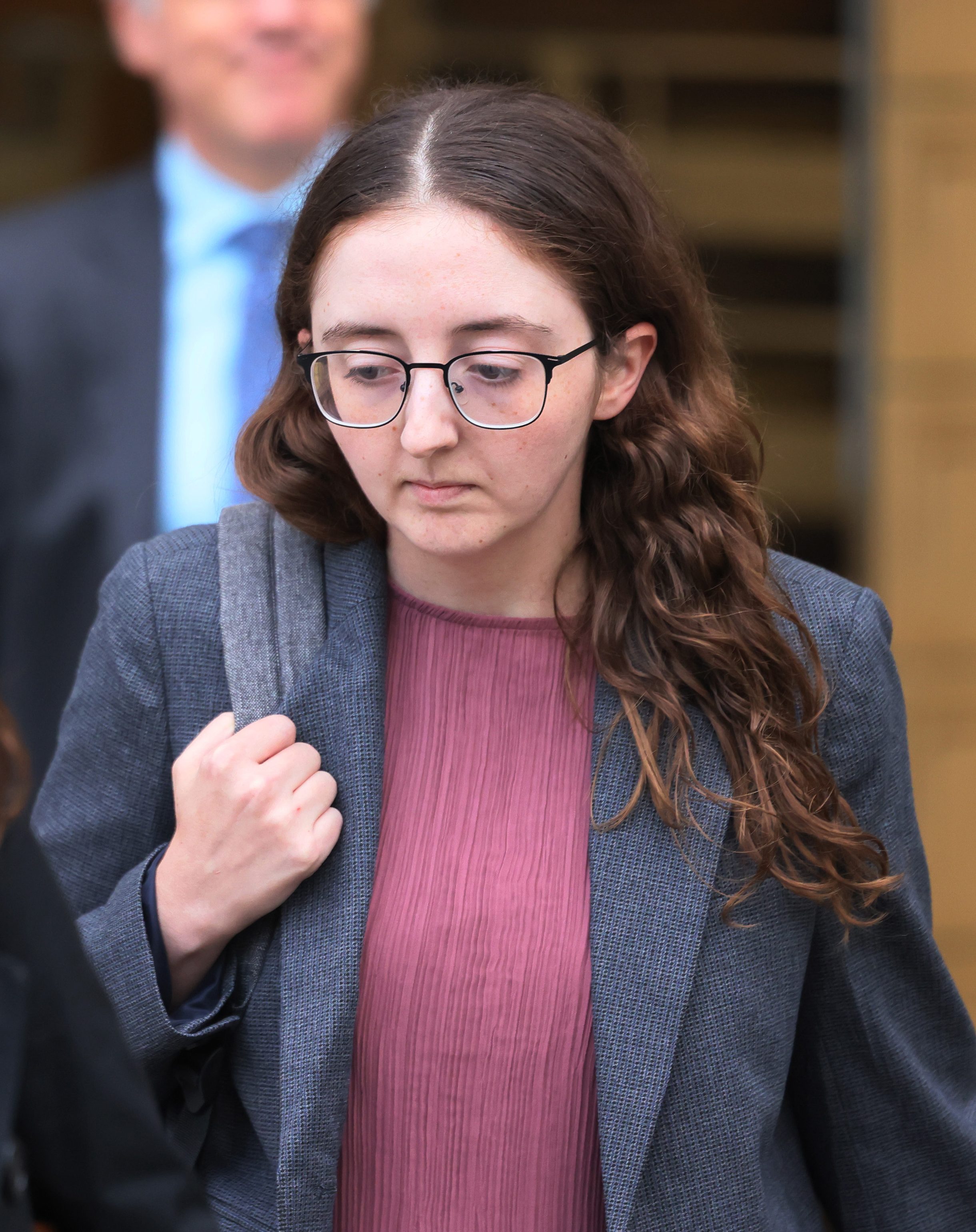Caroline Ellison, former chief executive officer of Alameda Research LLC, leaves Manhattan Federal Court after testifying during the trial of FTX CEO Sam Bankman-Fried, on October 10, 2023 in New York City. Bankman-Fried has pleaded not guilty to seven counts of fraud and conspiracy in connection with the collapse of the crypto exchange he founded, FTX. (Photo by Michael M. Santiago/Getty Images)