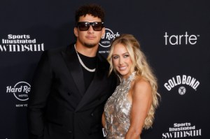 NEW YORK, NEW YORK - MAY 16: Patrick Mahomes and Brittany Mahomes attend the 2024 Sports Illustrated Swimsuit Launch Party at Hard Rock Hotel on May 16, 2024 in New York City. (Photo by Taylor Hill/WireImage)