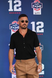 FOXBOROUGH, MASSACHUSETTS - JUNE 12: Danny Amendola poses for a photo on the carpet prior to the 2024 Hall of Fame Induction Ceremony for Tom Brady at Gillette Stadium on June 12, 2024 in Foxborough, Massachusetts. (Photo by China Wong/Getty Images)