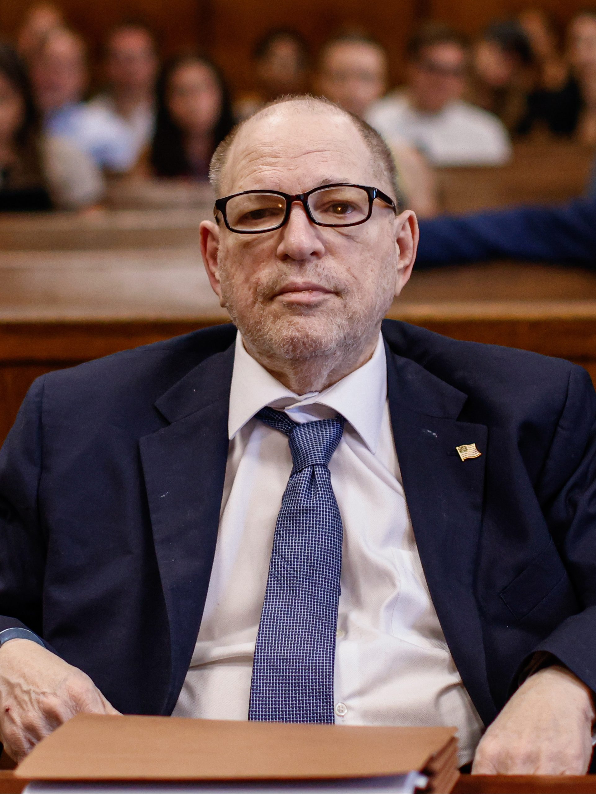 NEW YORK, NEW YORK - JULY 19: Former film producer Harvey Weinstein appears in Manhattan Criminal Court on July 19, 2024 in New York City. Prosecutors are preparing to retry the former movie mogul following the reversal of his 2020 rape conviction. (Photo by Kena Betancur-Pool/Getty Images)