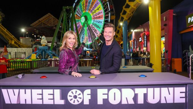 SANTA MONICA, CALIFORNIA - AUGUST 30: (L-R) Vanna White and Ryan Seacrest attend the WOF S42 – Pier Wheel Launch at Santa Monica Pier on August 30, 2024 in Santa Monica, California. (Photo by Phillip Faraone/Getty Images for CBS Media Ventures / Sony Pictures Television)