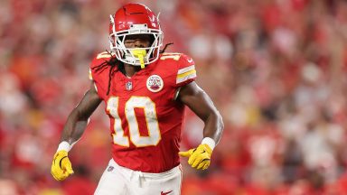  Running back Isiah Pacheco #10 of the Kansas City Chiefs during the NFL game at GEHA Field at Arrowhead Stadium on September 05, 2024 in Kansas City, Missouri. The Chiefs defeated the Ravens 27-20.  (Photo by Christian Petersen/Getty Images)