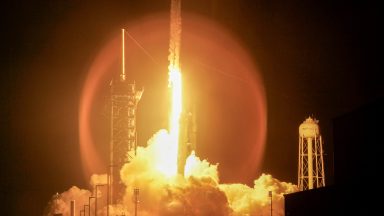  SpaceX's Polaris Dawn Falcon 9 rocket blasts off from Launch Complex 39A of NASA's Kennedy Space Center on September 10, 2024 in Cape Canaveral, Florida. The Polaris Dawn mission is a private spaceflight backed by Jared Isaacman, the billionaire founder of payments platform company Shift4. During the mission, the astronauts will attempt the first spacewalk by a private company. (Photo by Joe Raedle/Getty Images)