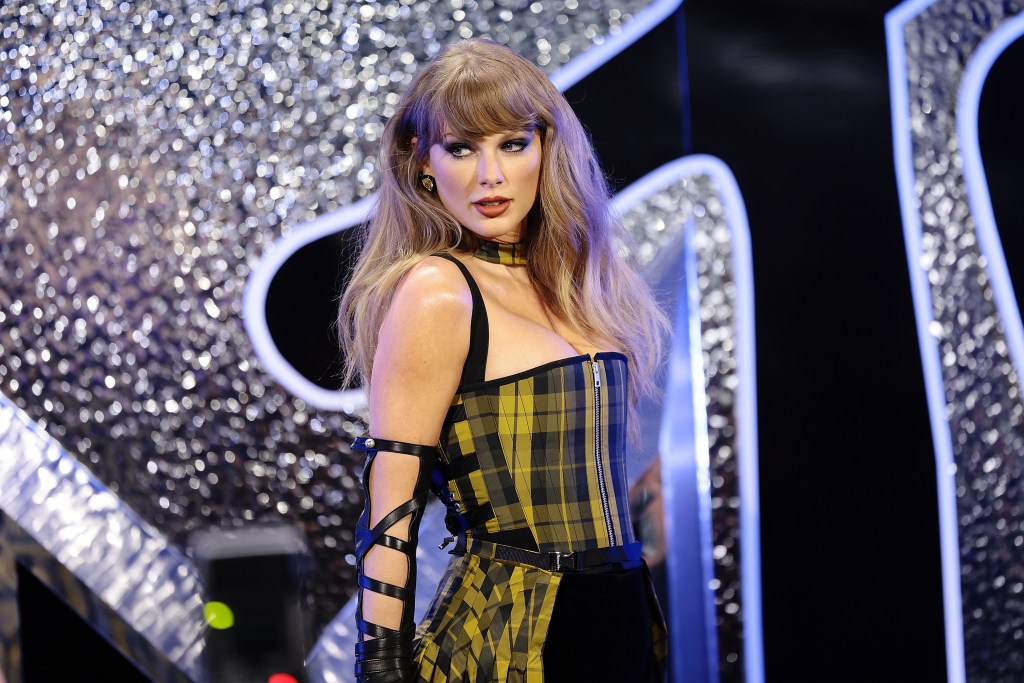 Taylor Swift attends the 2024 MTV Video Music Awards at UBS Arena in Elmont, New York on September 11, 2024. (Photo by Dimitrios Kambouris/Getty Images)