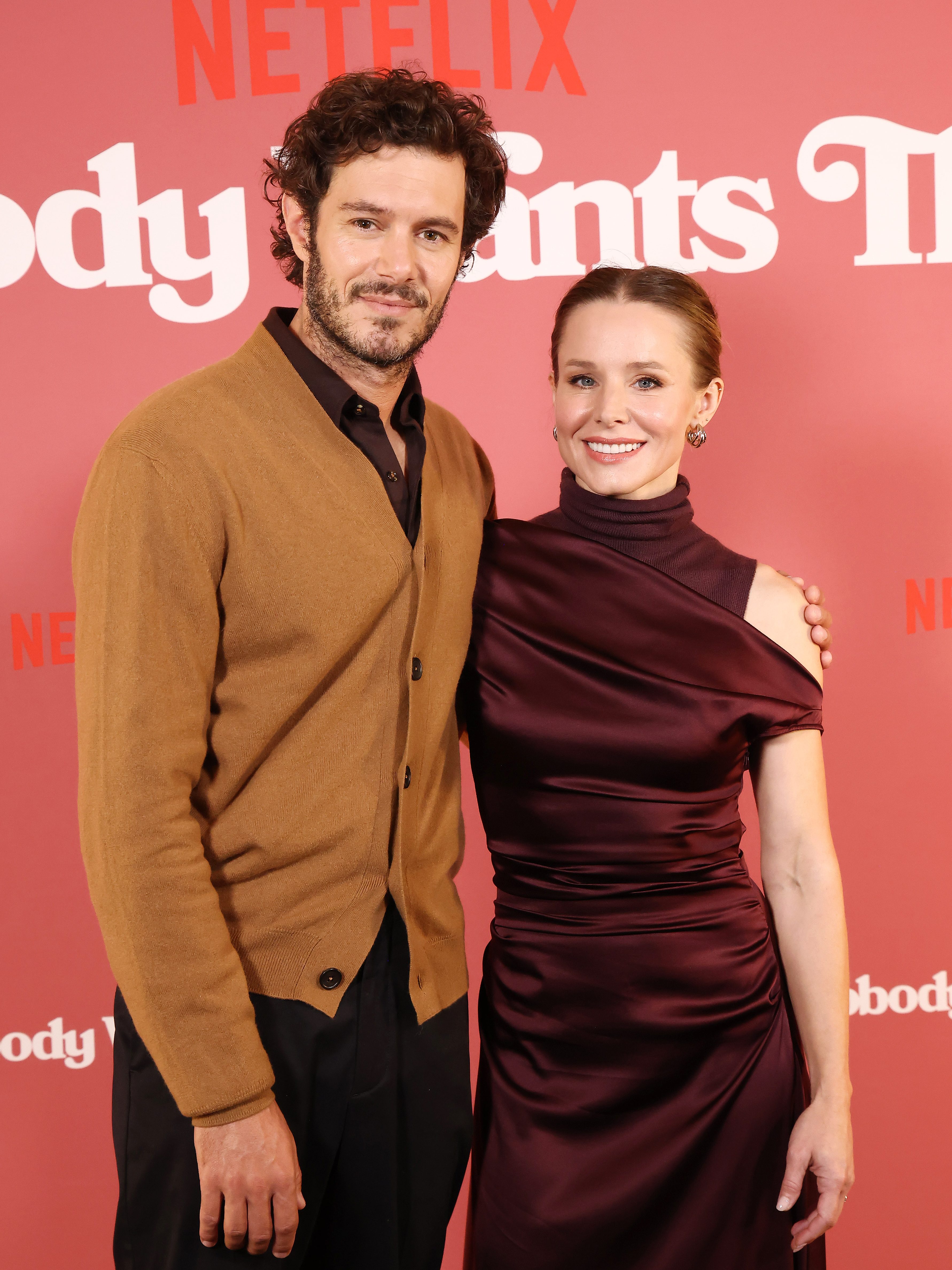 Adam Brody and Kristen Bell at the photo call for Netflix's "Nobody Wants This" held at The Aster Hotel on September 18, 2024 in Los Angeles, California. (Photo by Tommaso Boddi/Variety via Getty Images)
