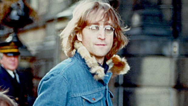 John Lennon poses for a photo with his wife Yoko Ono and son Sean Lennon in 1977 in New York City, New York. (Photo by Vinnie Zuffante/Getty Images)