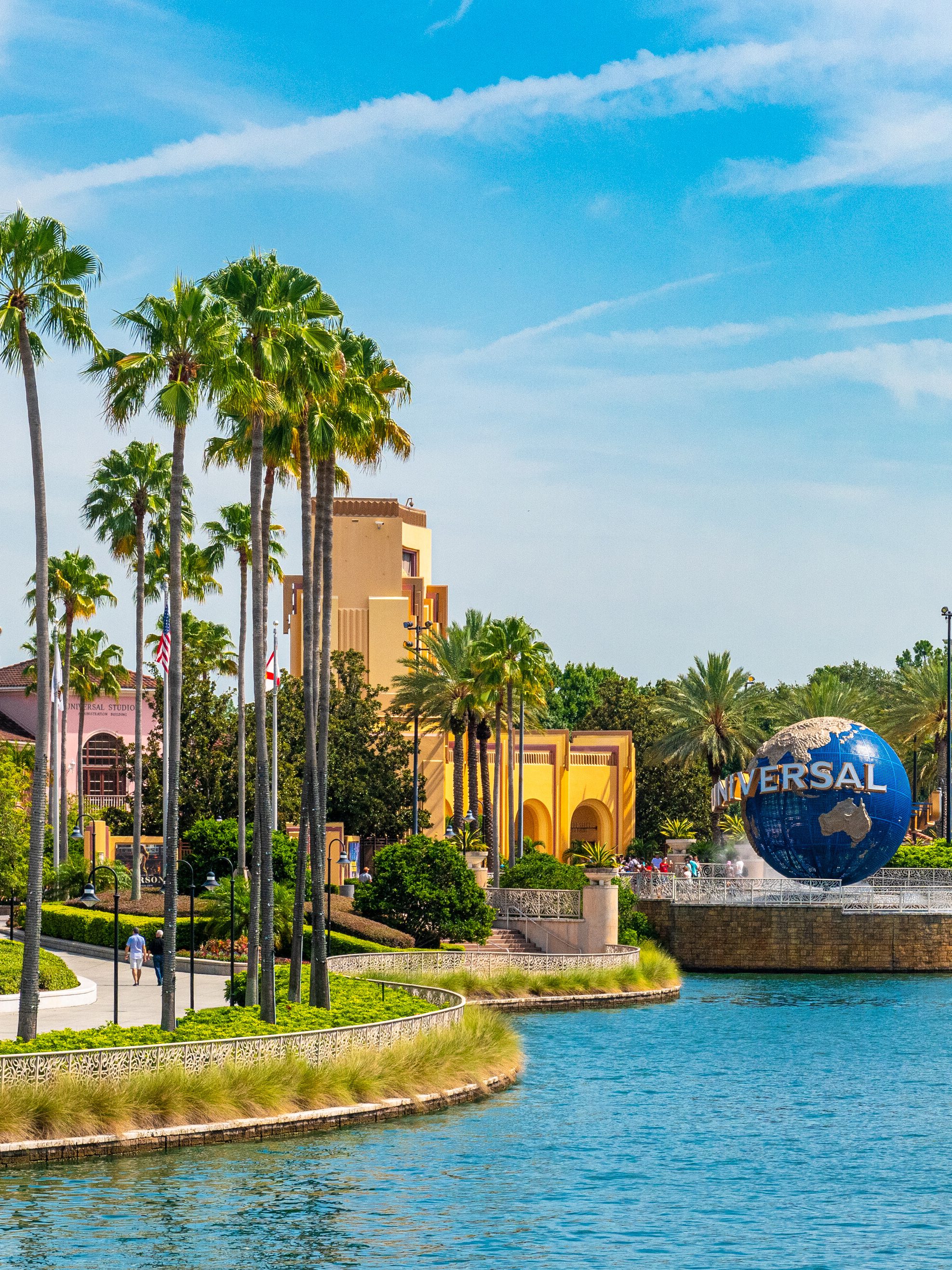 Urban skyline including the logo of Universal Studios. (Photo by Roberto Machado Noa/LightRocket via Getty Images)