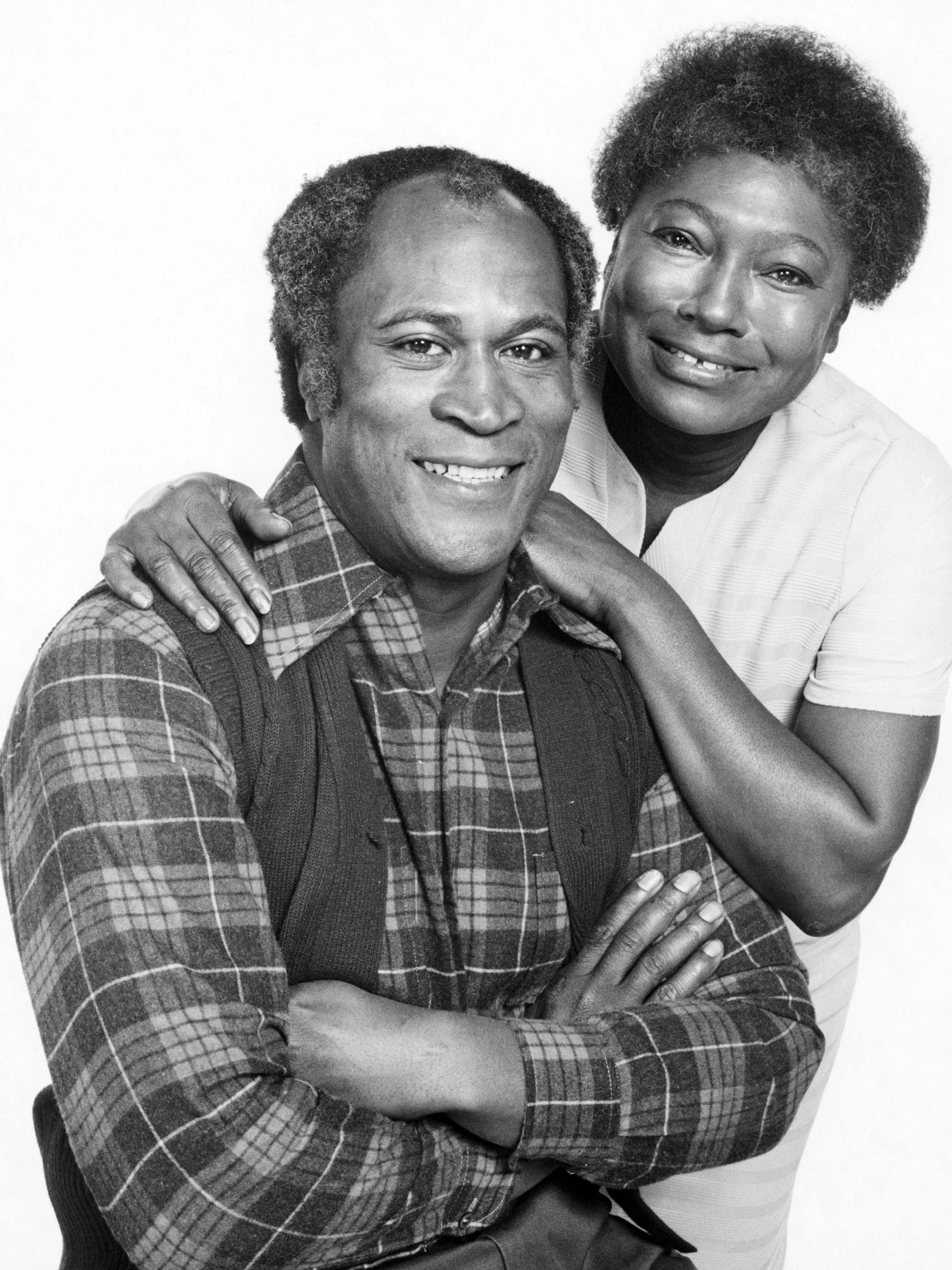 American actors John Amos as James Evans, Sr., and Esther Rolle (1920 - 1998) as Florida Evans, in a promotional portrait for the US TV sitcom, 'Good Times', 1974. (Photo by Silver Screen Collection/Getty Images)