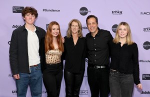 PARK CITY, UTAH - JANUARY 21: (L-R) Zachary Corkland Kennedy-Bailey,Georgia Elizabeth Kennedy-Bailey, Rory Kennedy, Mark Bailey, and Bridget Katherine Kennedy-Bailey attend "The Synanon Fix" Premiere during the 2024 Sundance Film Festival at Prospector Square Theatre on January 21, 2024 in Park City, Utah. (Photo by Dia Dipasupil/Getty Images)