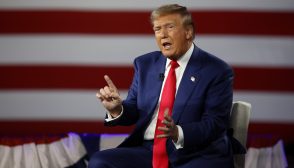 HARRISBURG, PENNSYLVANIA - SEPTEMBER 04: Republican presidential nominee, former U.S. President Donald Trump participates in a Fox News Town Hall with Sean Hannity at the New Holland Arena on September 04, 2024 in Harrisburg, Pennsylvania. Trump and Democratic presidential nominee, U.S. Vice President Kamala Harris continue to campaign across swing states as polls show a tight race prior to next week’s presidential debate in Philadelphia. (Photo by Kevin Dietsch/Getty Images)
