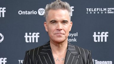  Robbie Williams attends the premiere of "Better Man" during the 2024 Toronto International Film Festival at Roy Thomson Hall on September 09, 2024 in Toronto, Ontario. (Photo by Unique Nicole/Getty Images)