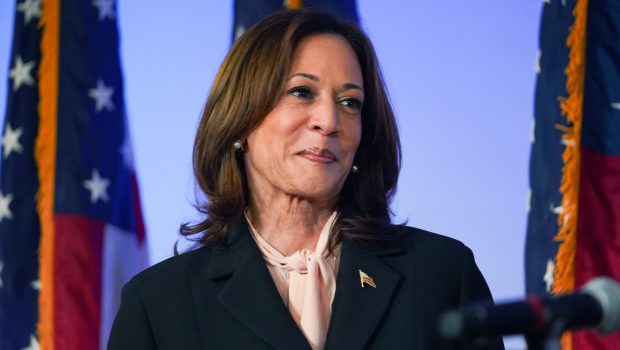 JONESBORO, GEORGIA - OCTOBER 20: Democratic presidential nominee, U.S. Vice President Kamala Harris attends a campaign event at Divine Faith Ministries International on October 20, 2024 in Jonesboro, Georgia. Vice President Harris and Republican presidential nominee, former President Donald Trump, have been campaigning this week in the key battleground state of Georgia. (Photo by Megan Varner/Getty Images)