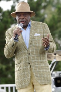  Ex-San Francisco Mayor Willie Brown announces James Brown at ''FOGG Fest 2006'' Festival of the Golden Gate at Fort Mason Great Meadow on August 20, 2006 in San Francisco, California. (Photo by Tim Mosenfelder/Getty Images)