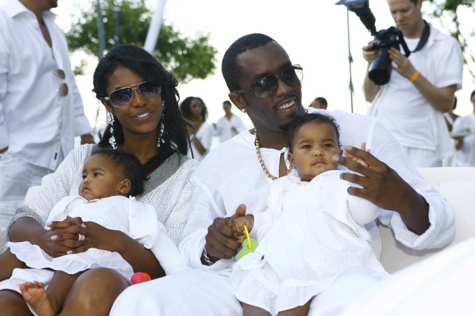 Diddy, Kim Porter, and Twin Daughters D’Lila Star Combs & Jessie James Combs