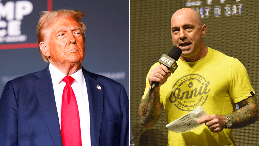 Donald Trump (L) Joe Rogan (R) 