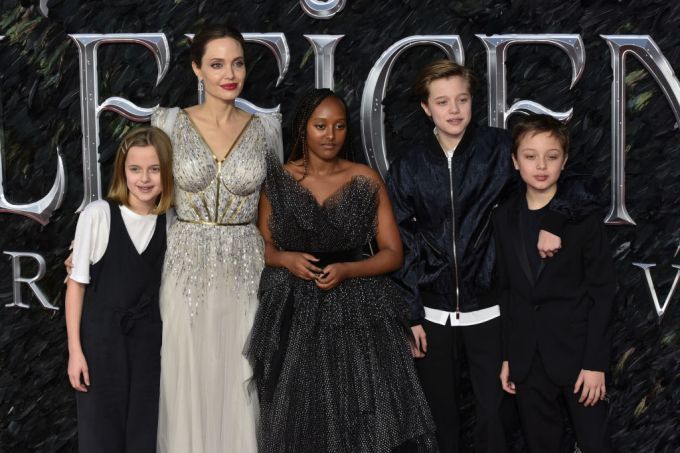 Angelina With Her Kids in 2019