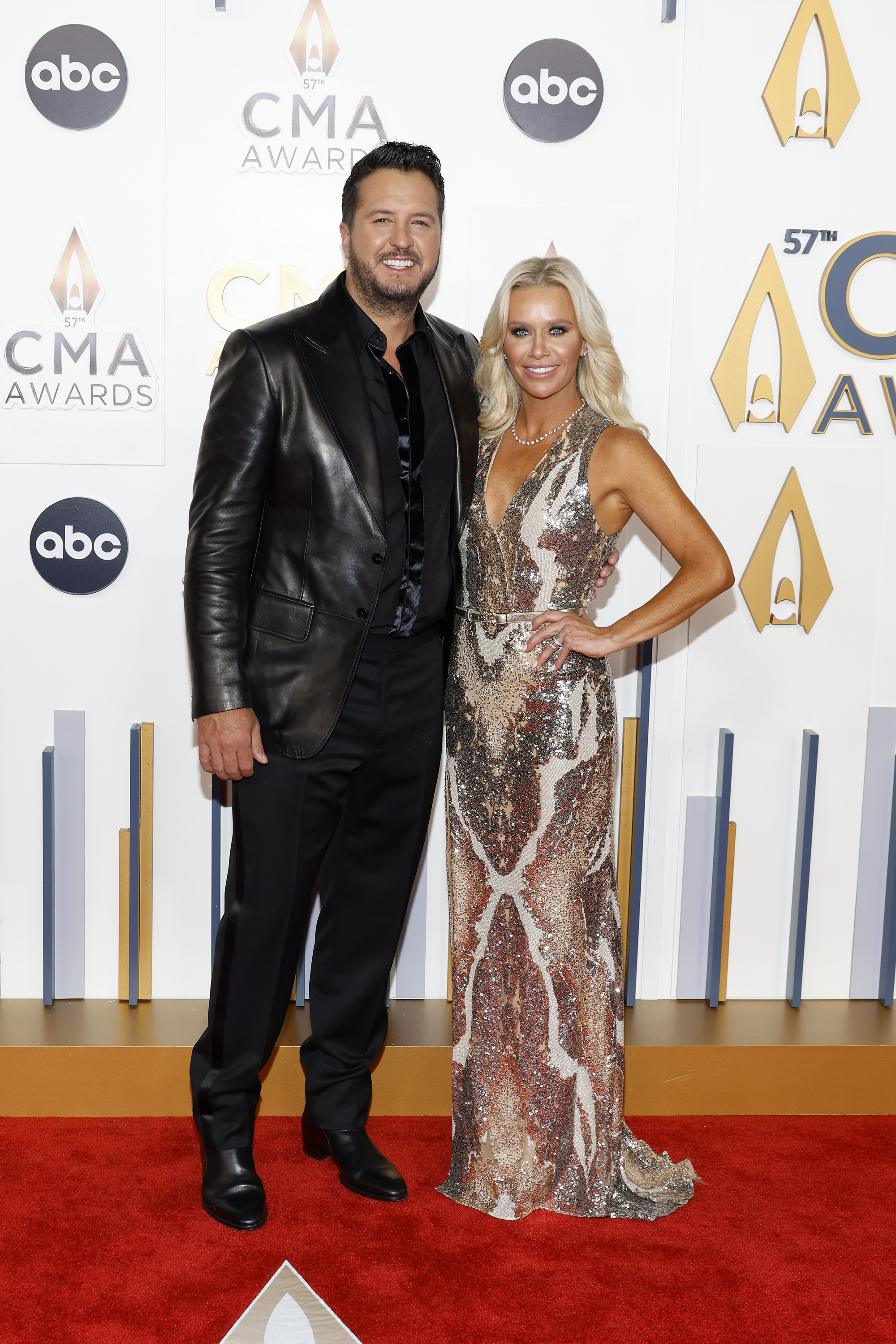 Luke Bryan & His Wife Caroline: Photos of the Couple 57th Annual CMA Awards at Bridgestone Arena on November 08, 2023