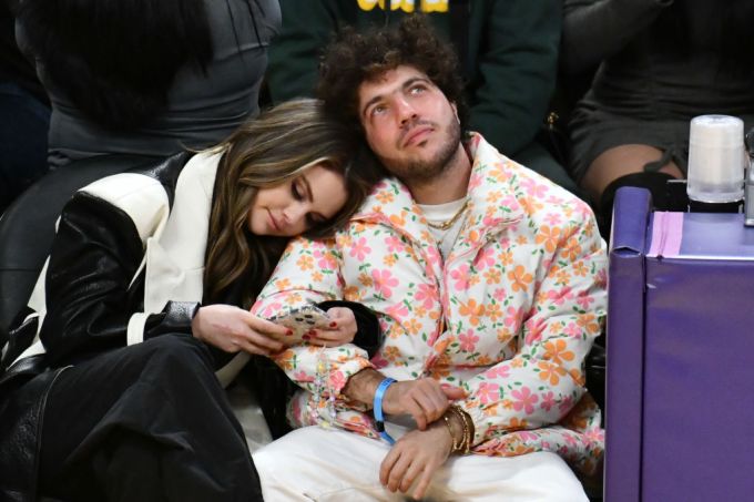 Selena Gomez & Benny Blanco at the Lakers Game