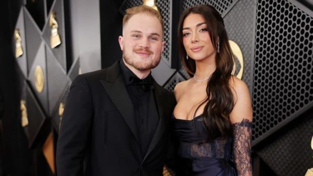 LOS ANGELES, CALIFORNIA - FEBRUARY 04: (L-R) Zach Bryan and Brianna LaPaglia attend the 66th GRAMMY Awards at Crypto.com Arena on February 04, 2024 in Los Angeles, California. (Photo by Neilson Barnard/Getty Images for The Recording Academy)