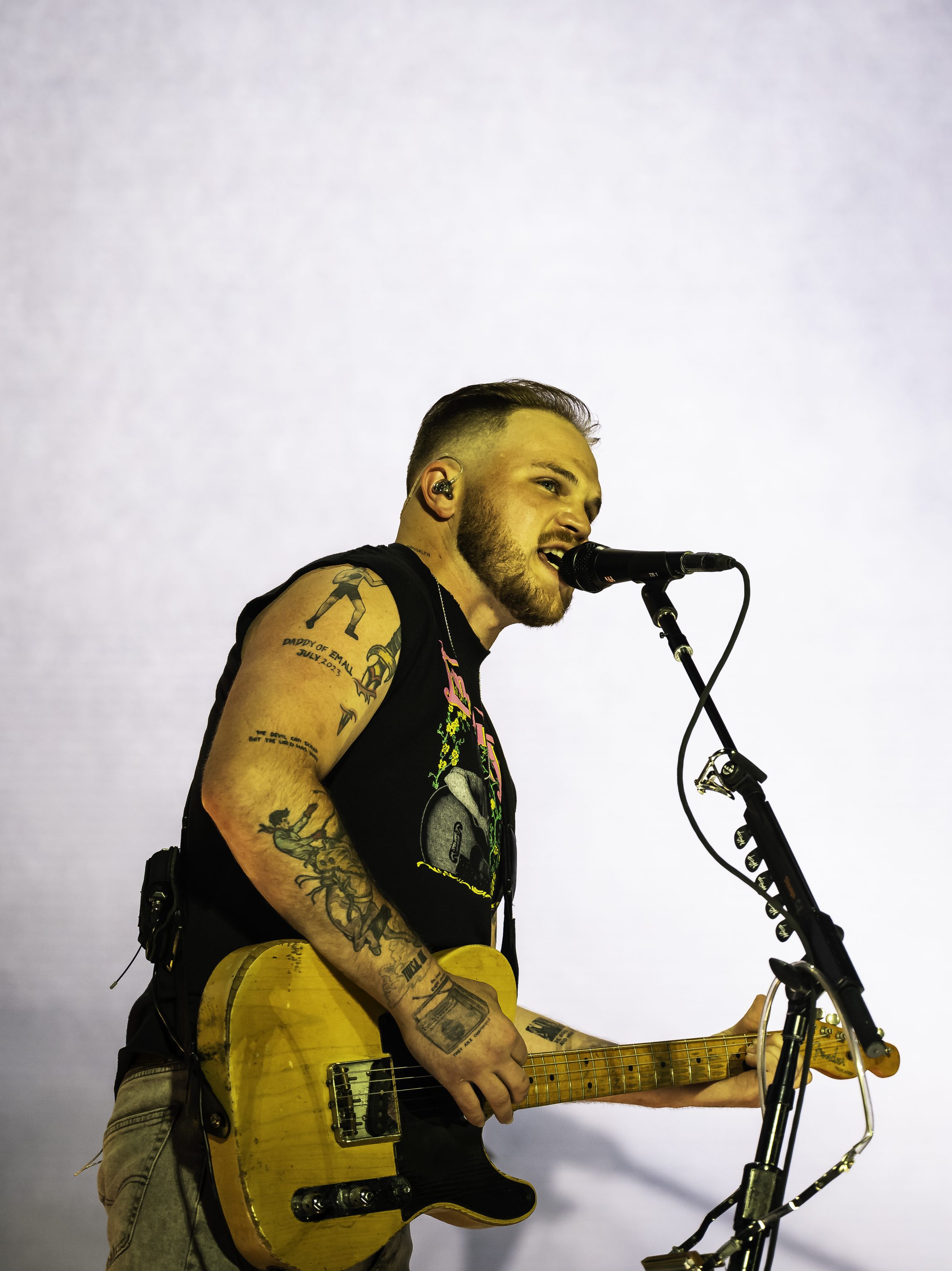 NASHVILLE, TENNESSEE - JUNE 29: Zach Bryan performs during the Quittin Time tour at Nissan Stadium on June 29, 2024 in Nashville, Tennessee. (Photo by Keith Griner/Getty Images)