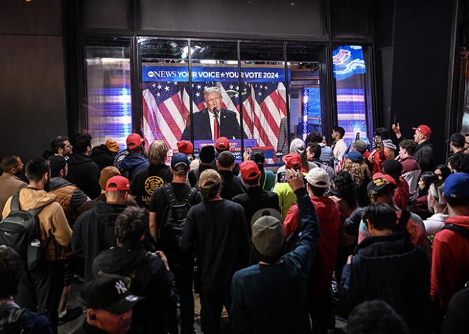 Trump Supporters Watch His Victory Speech