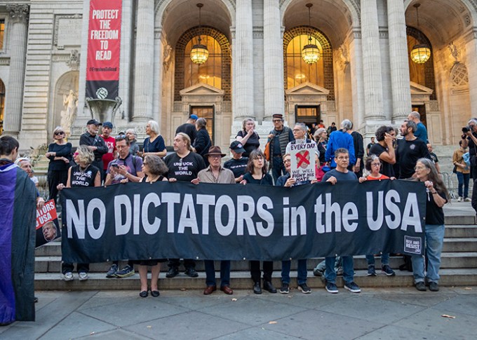 A Group of Harris Supporters Show Solidarity