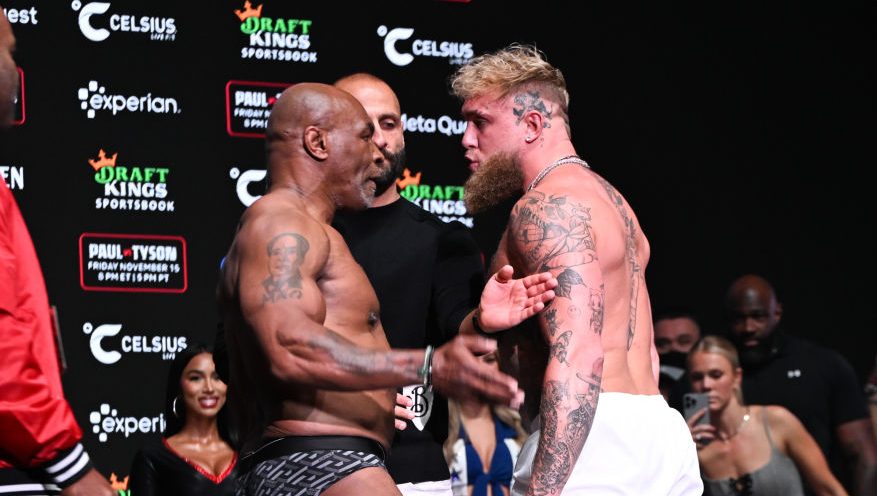 Mike Tyson Slaps Jake Paul at Weigh-in Before Fight: Video